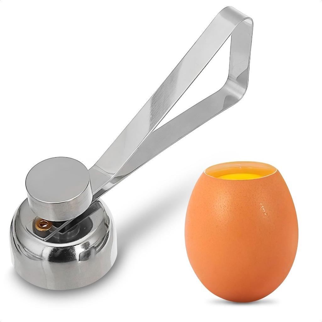 Egg Cracker Topper Tool for Raw Eggs Stainless Steel Egg Shell Opener Tool  Adjustable Effort for Preparing Custards and Cakes
