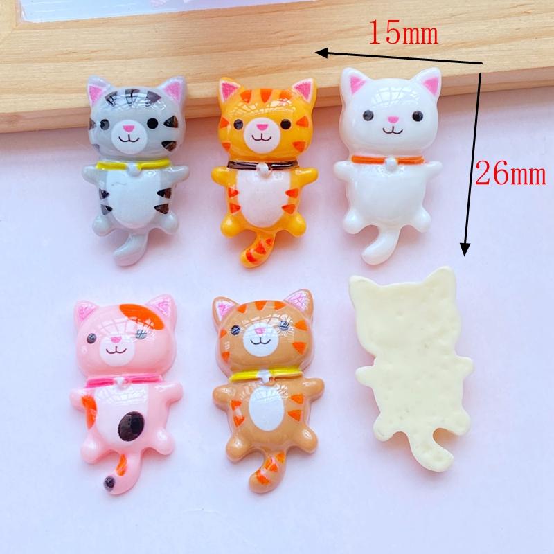 12Pcs New Cute Little Cat Series Flat Back Cabochon Scrapbooking Hair Bow Center Embellishments DIY Accessories