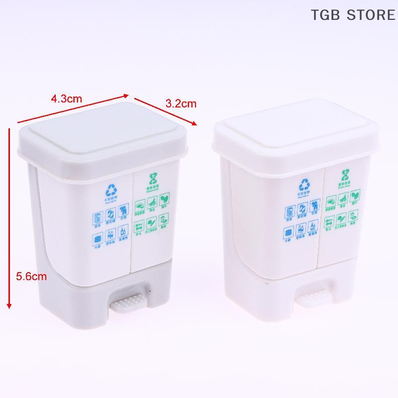1Pcs Mini Kitchenware Model Doll House Trash Can Classification Shooting Scene Props For Toys