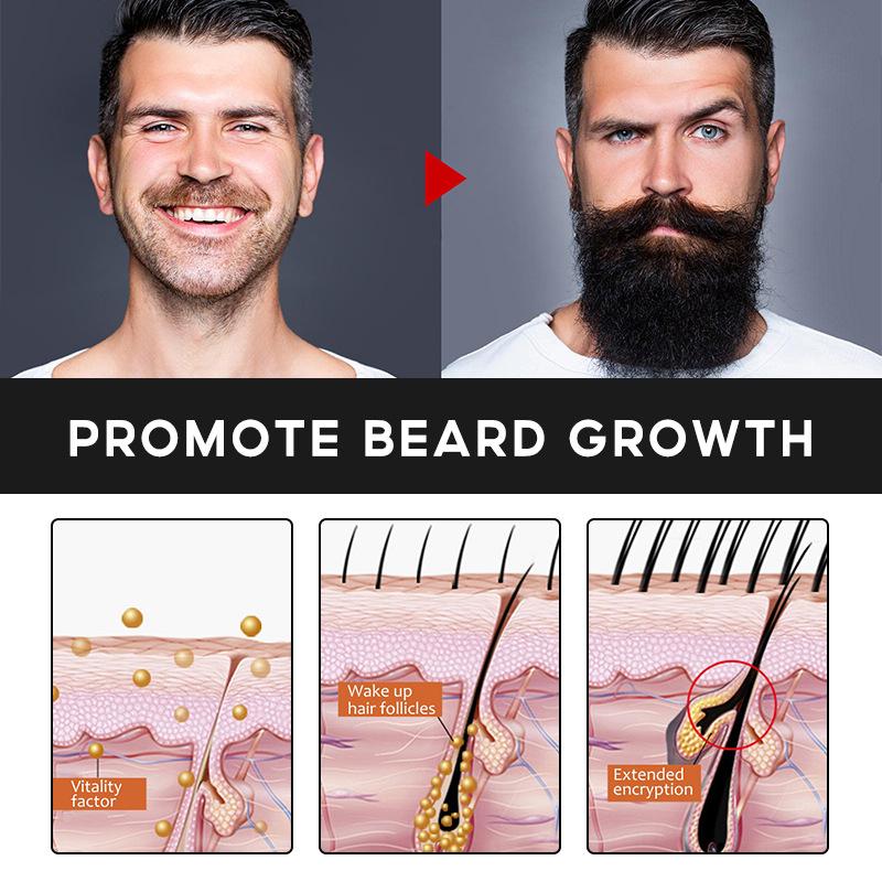 Sérum pour la croissance de la barbe pour hommes, 30 ml, formule naturelle pour améliorer la croissance des poils du visage
