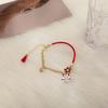 Fashion Flower Cartoon Animal Bracelet With Bell Women Cute Fox Vintage Jewelry Lucky Rope Bracelet For Family Lovers Gift