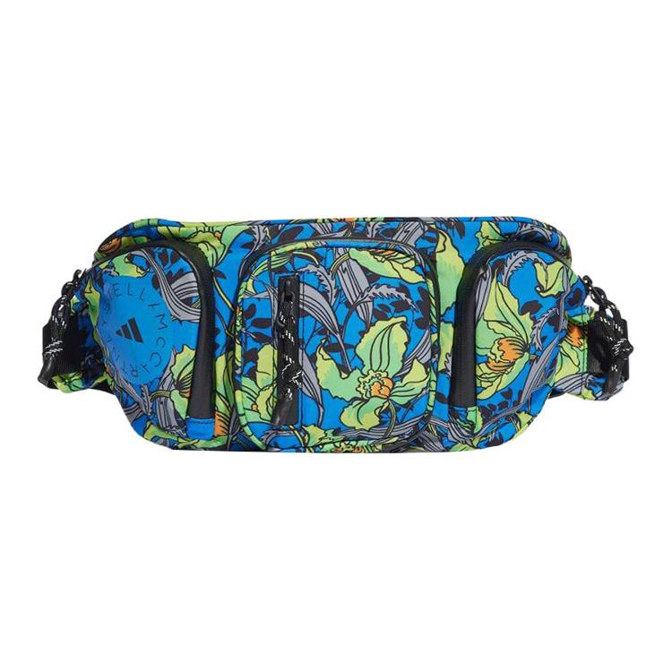 New Adidas Recycled Polyester One Shoulder Crossbody Fanny Pack Regular Women's Black/Blue/White HR4336