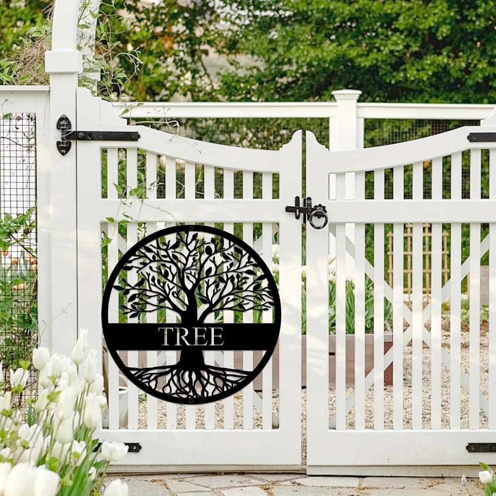 Metal Wall Art Tree of Life Custom Surname Sign for Home Garden Wedding Gift
