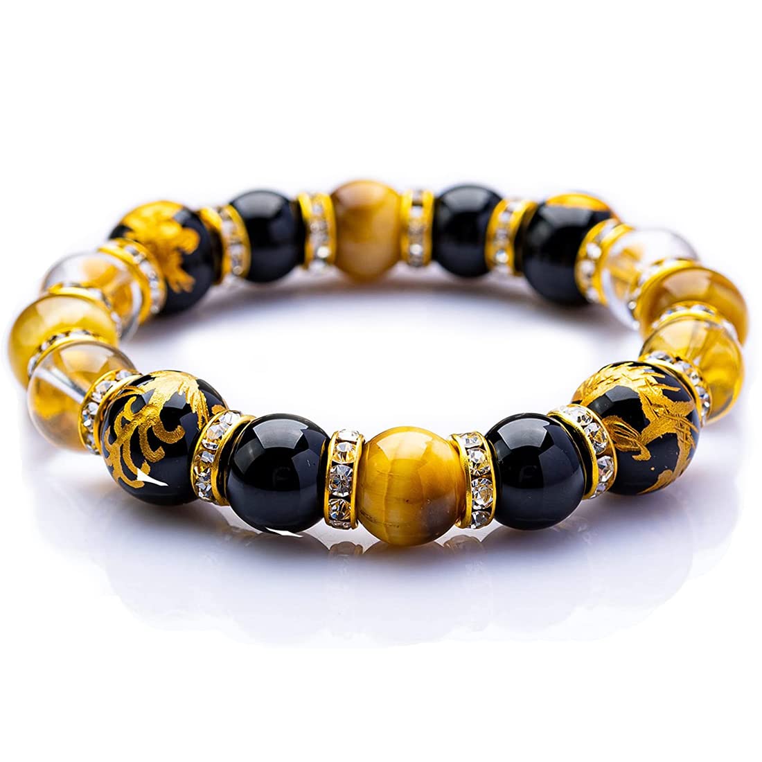 

Power Natural Four Blue White Genbu Gods Gold Carved Onyx x Gold Tiger [Kyojudo] Stone, Stone, Gods, Amulet, Amulet, Men s Bracelet, Dragon, Tiger,