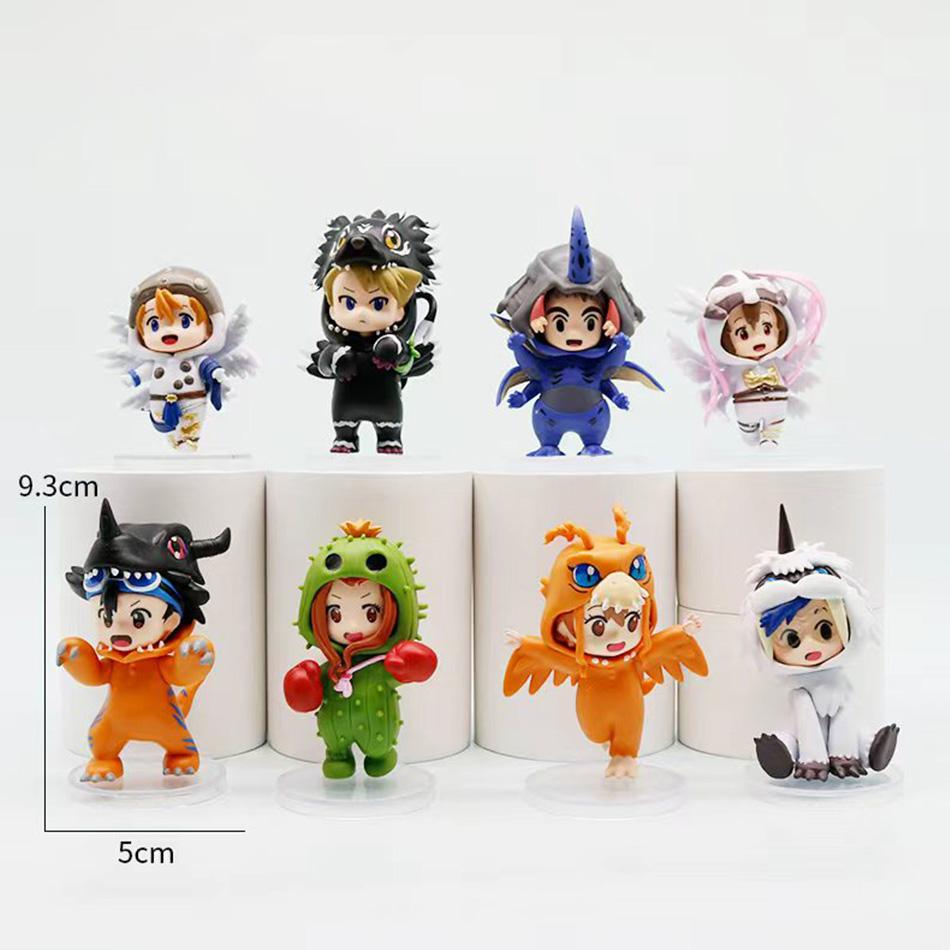 Bandai 8pcs/set 10cm Digimon Digital Monsters Cosplay PVC Action Figures Set Cute Collectible Model Toys for Kids