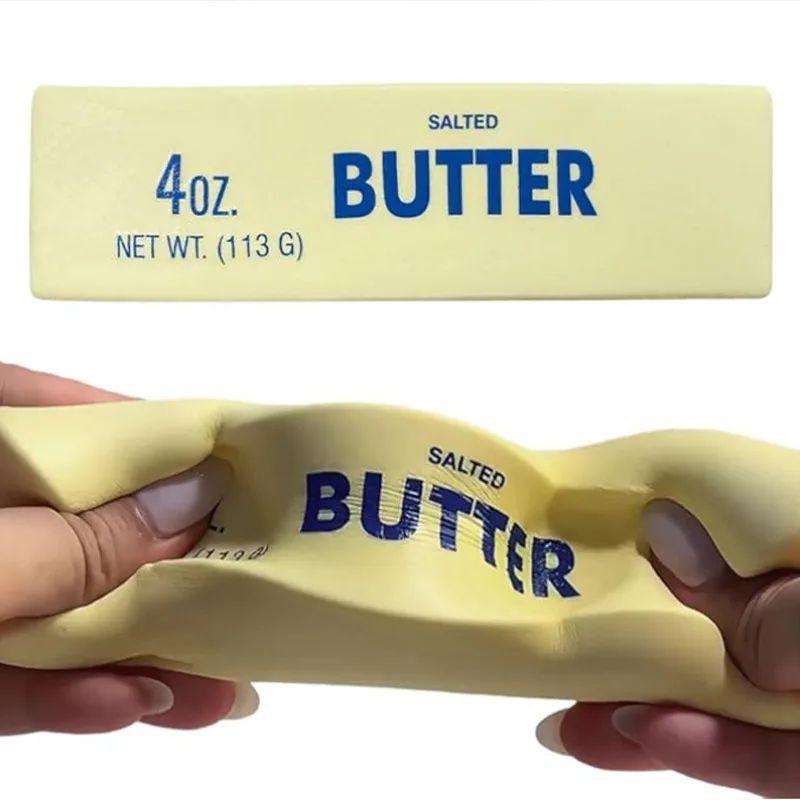 Butter Stick Fidget Toys Squishy Elastic Cheese Stick Funny Decompression Stress Anxiety Relief Game Squeeze Prank Toy