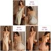 Long Silk Sleepwear Set With V Neck Sleeveless Design For Women Relaxation