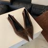 Fashion Bailamos Autumn Pointed Toe Women Sexy Shallow Slip On Velvet Pumps Shoes Fashion Thin High Heel Ladies Elegant Dress Boat Shoes