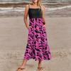 Women's Summer Spaghetti Strap Patchwork Beach Vacation Floral With Pocket Dresses