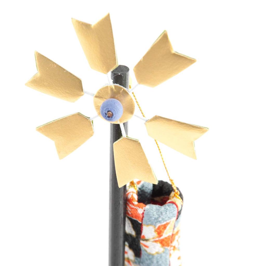 May Doll Crepe Craft Compact Mini Day Helmet Carp Streamer Dyed Carp Streamer [May Doll] [Boy's Festival] Children's [Stand Set]