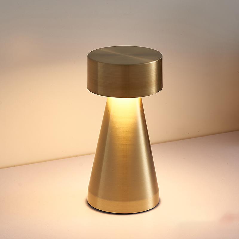 Retro Small Mushroom Table Lamp Dimmable Touch Switch LED Desk Lamp USB Techargeable Wireless Night Light for Bedroom Decor