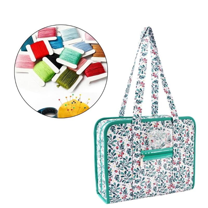 Waterproof Embroidery Thread Storage Bag with Multiple Compartment Designs for Sewing Supplies