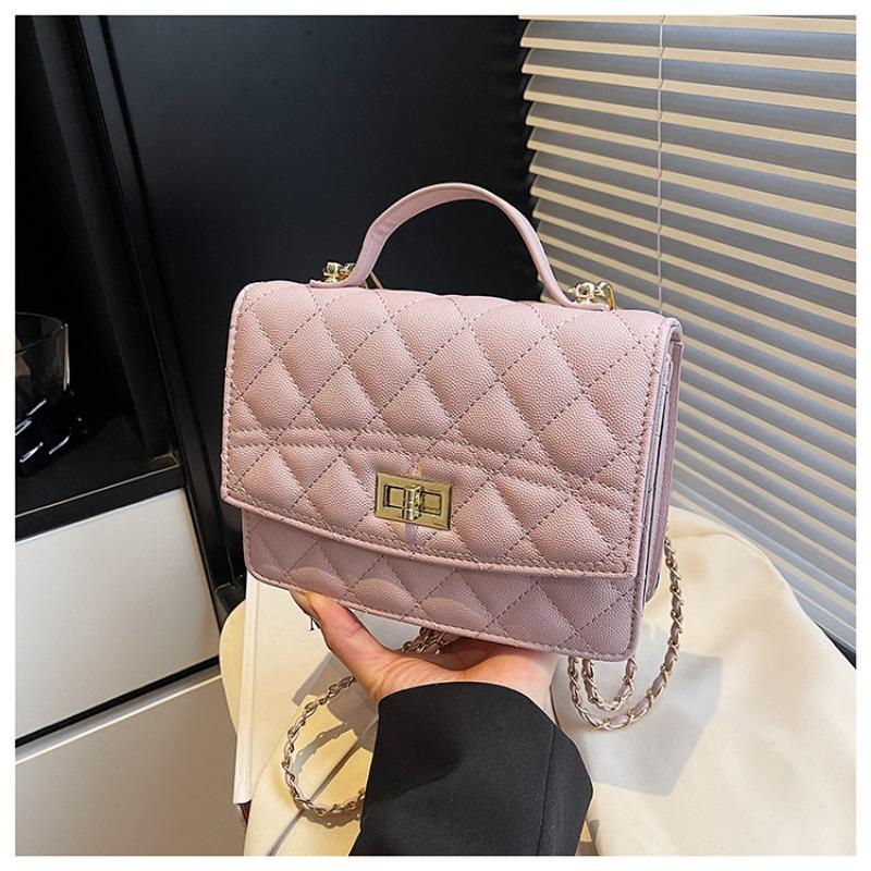 New Fashion Chain Bag Lock Bag Women's Crossbody Shoulder Bag Double Shoulder Small Square Bag Women's