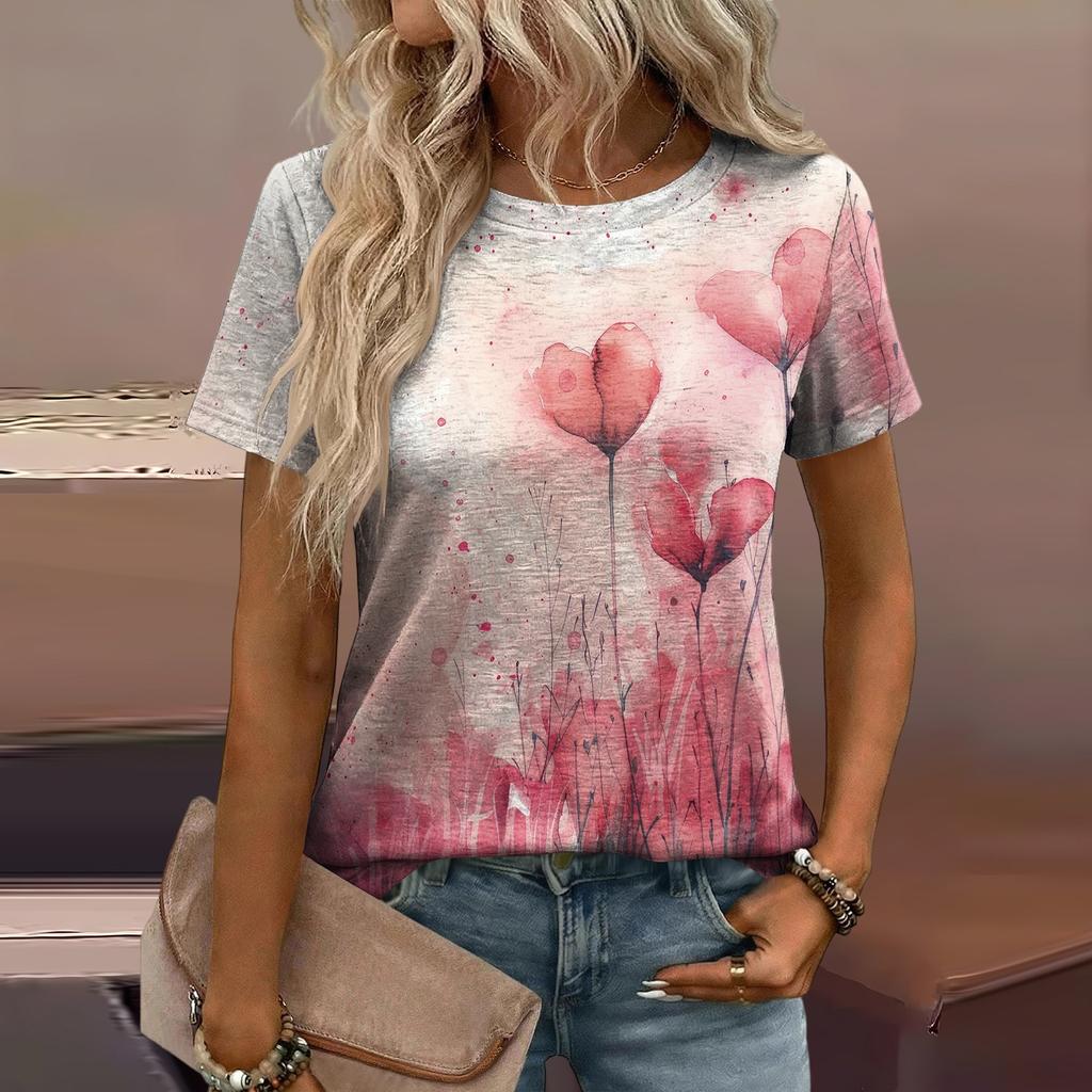 Women's Loose-Fit Fashionable Casual Printed T-Shirt