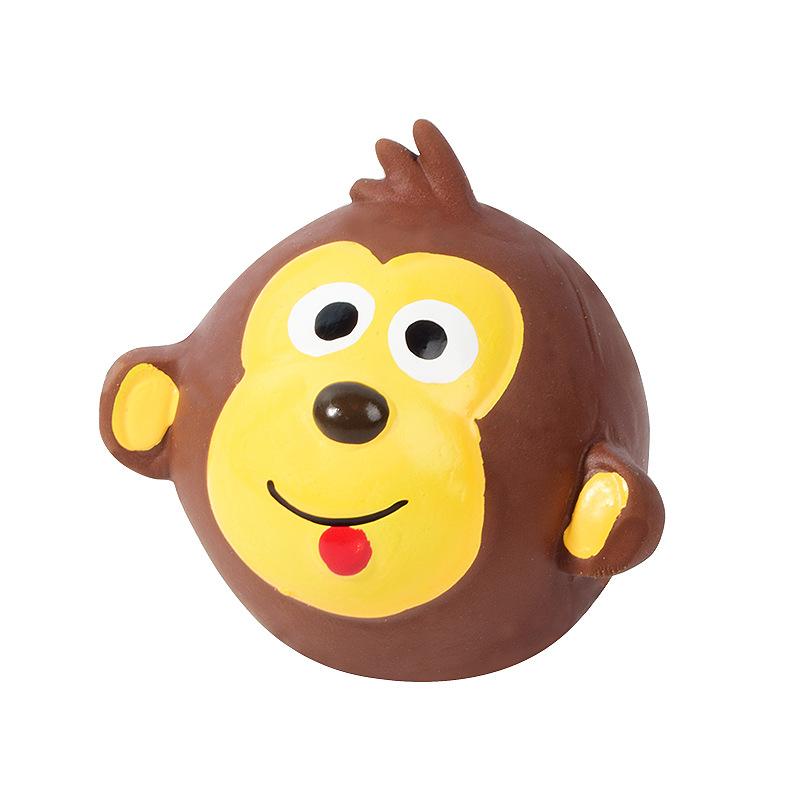 Pet Toy Latex Vocalizing Monkey Head Frog Toy Puppy Toy Venting and Relaxing Dog Toy Monkey header kick