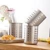 Stainless Steel Cutlery Holder Kitchen Storage Basket - Spoon Fork Chopsticks Organizer Container Drainer for Home Organization