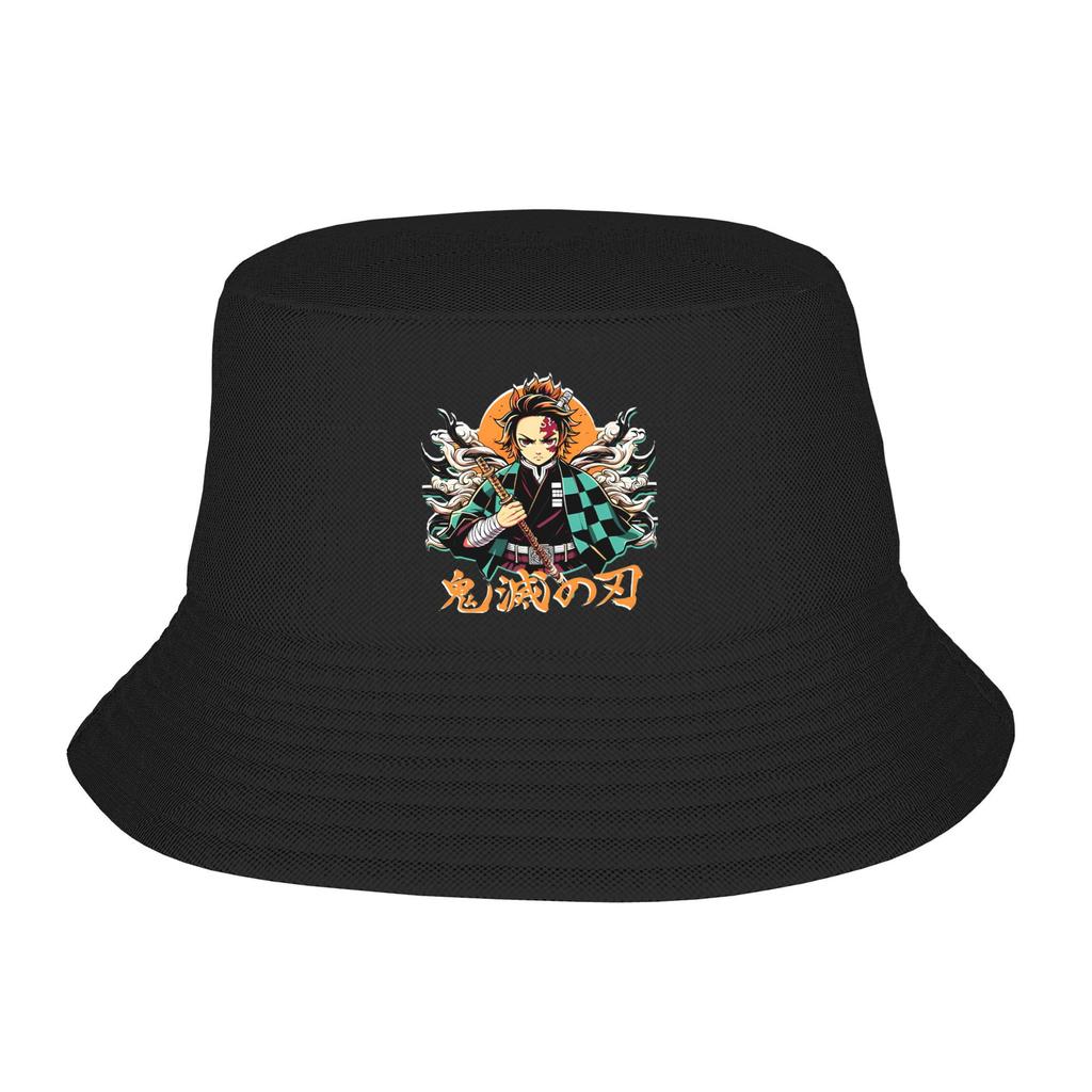 Unisex Bucket Hats Muichiro Tokito Summer Beach Vacation Getaway Headwear Hiking Fisherman Hats Anime Demon Slayer Panama Hat