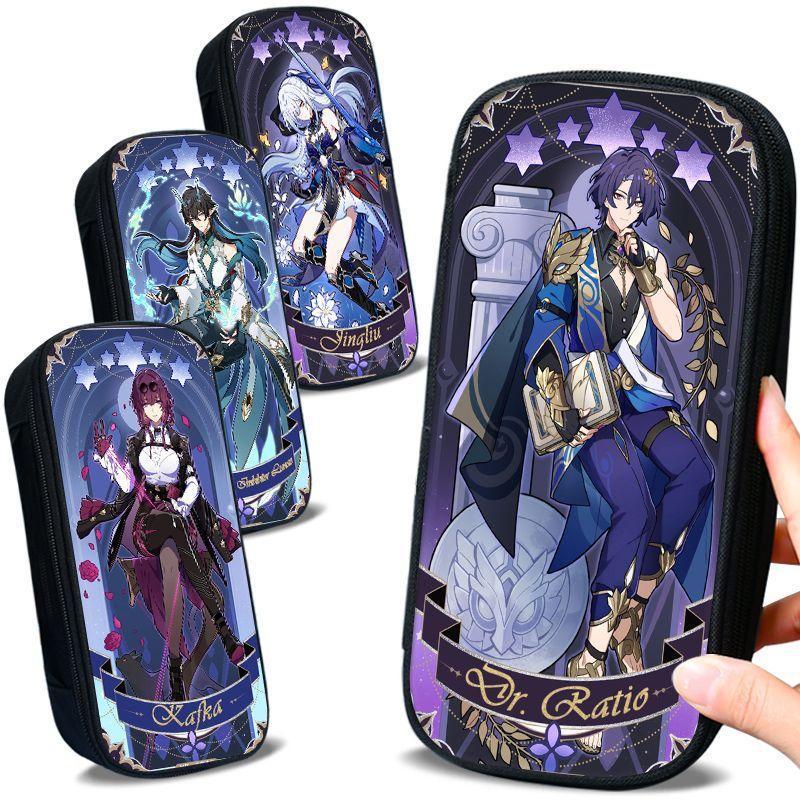 Honkai Star Rail Pencil Case for Students - Yelan, Jun, March 7th, Kafka Design