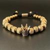 Luxury Crown Charms Stainless Steel Beads Man Bracelet Women Hand Jewelry Valentine's Day Gift