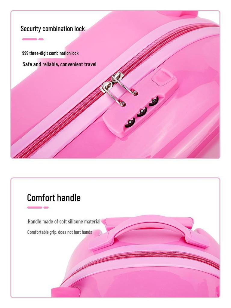18-Inch Kids' Cartoon Trolley Suitcase with Combination Lock – Ideal Cabin Luggage for Boys and Girls