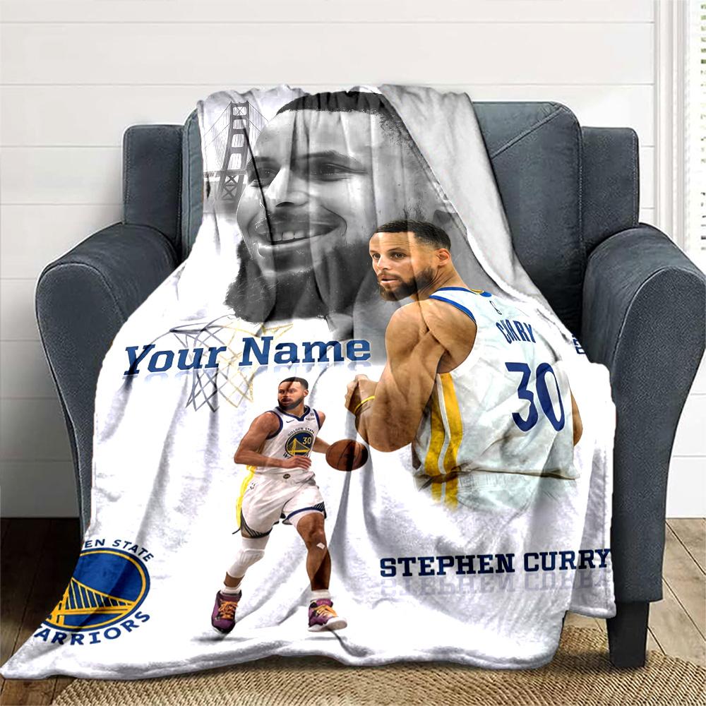 Curry Action Poster Customize Text Blanket Cozy Personalized Blanket Soft & Cozy Suitable for Picnics Nap Chair Sofa for All Occasions