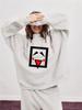 Women's Trendy Spring & Autumn Heavyweight Loose Hoodie with Mid-High Neck and Long Sleeves