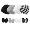 4PCS Baby Beanie Hat And Mittens Set Cotton Infant Newborn Anti Scratch Gloves Soft Warm Breathable Cap For 0-12 Months Everyday Wear Boys Girls