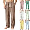 Men's Corduroy Printed Pajama Pants with Pockets for Sleep and Casual Home Wear