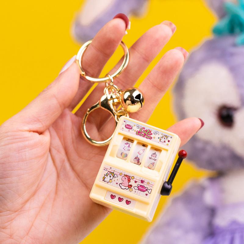 Creative Cartoon Mini Slot Machine Keychain Toy