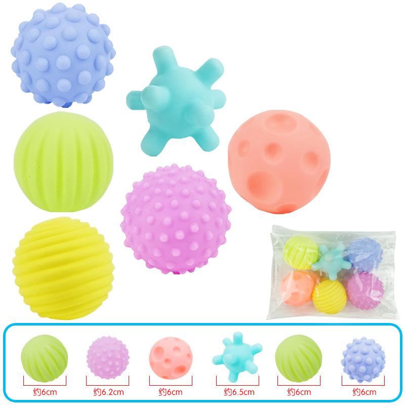 Non-Toxic 6Pcs Textured Multi Ball Set Develop Baby Tactile Senses Toy Baby Touch Hand Ball Toys Children Training Ball Massage Soft Balls