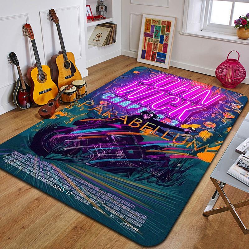 Tappeto stampato J-John Wick, tappetino da yoga alla moda, tappeto decorativo per camera da letto, soggiorno, bagno, tappetino decorativo per pavimento, regalo di compleanno