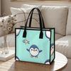 Cute Penguin Print Tote Bag Casual Daily Shopping Handbag Lightweight Reusable Shoulder Bag for Women