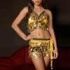 2 Pieces, Bra With Sequined Tassels, Fringed Top, Belly Dance Skirt, Carnival, Club, Costumes