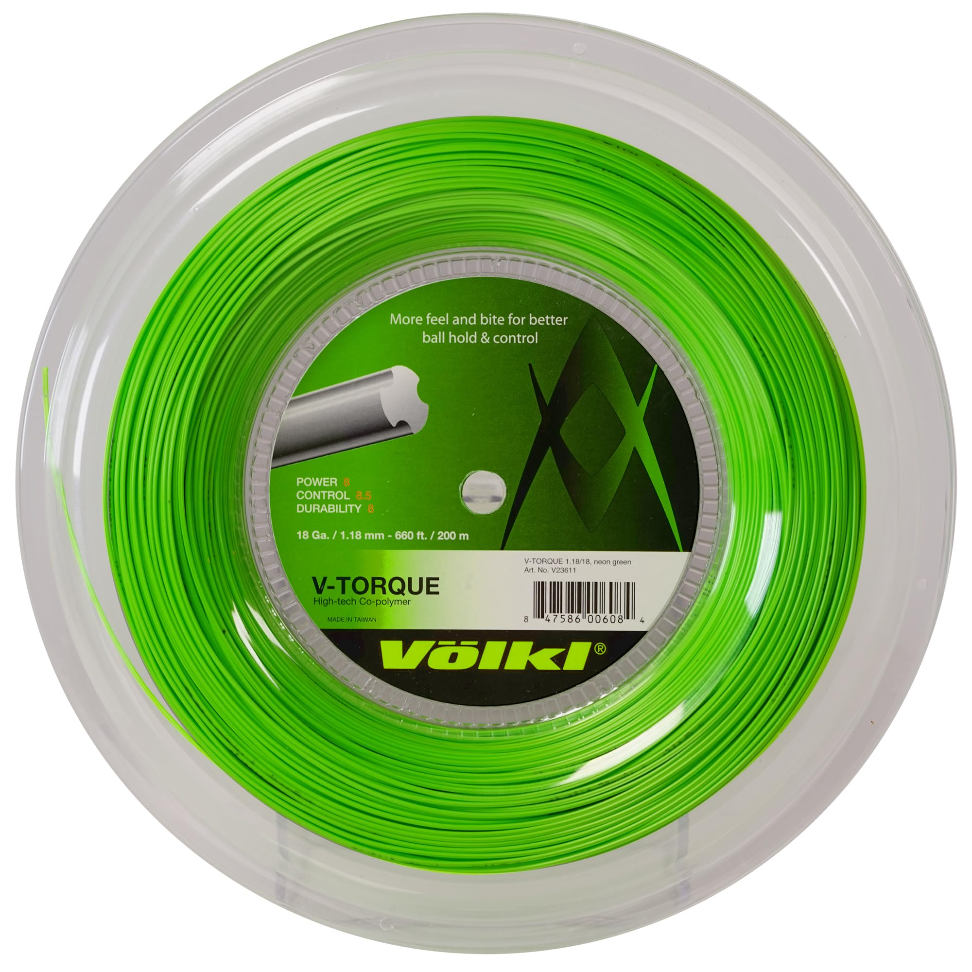 

Volkl 200m Roll Tennis Polyester String Neon Green V-Torque (17y5m) / 1.28mm /