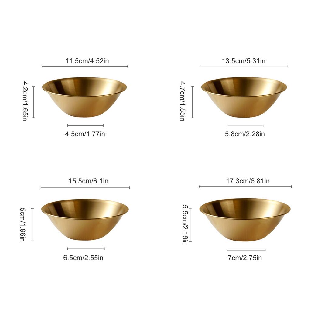 6Pcs Stainless Steels Dessert Bowls Dessert Cups Stainless Steels Thick Metal Soup Bowl Kitchen Serving Bowl Easy To Use