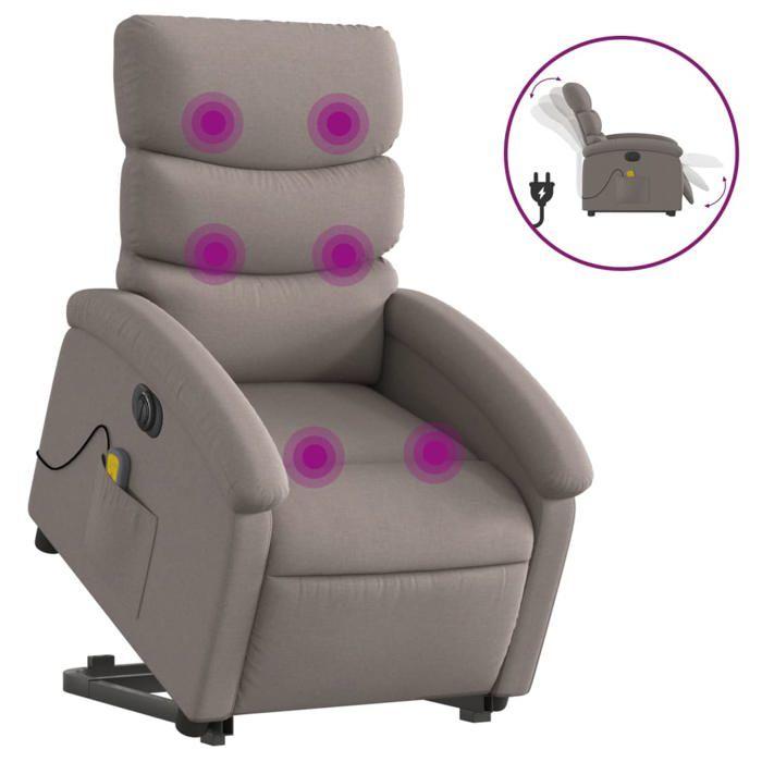 VidaXL Electric Massage Recliner, Relaxation Chair with Adjustable Backrest and Footrest, Seat of 3204022