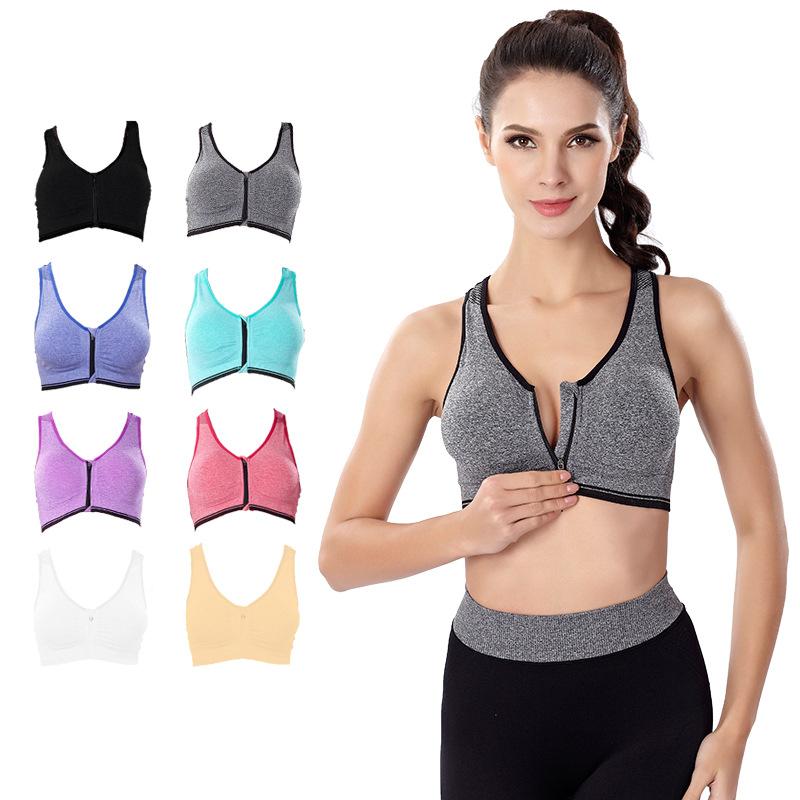 New Popular Front Zipper Comfortable Fitness Vest Moisture Wicking Yoga Running Sports Bra Underwear
