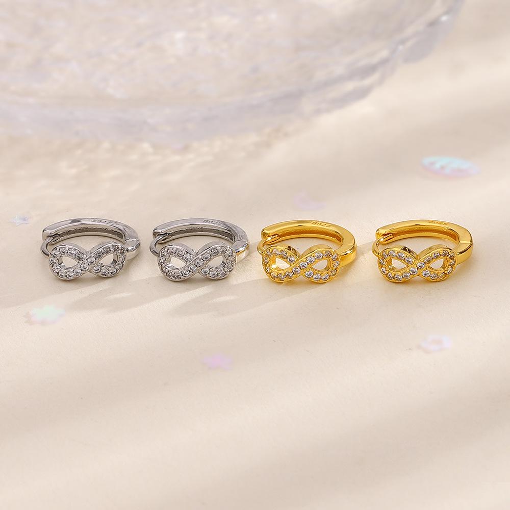 Zircon Infinity Love Mobius Earrings - Elegant 8-Shaped Clips