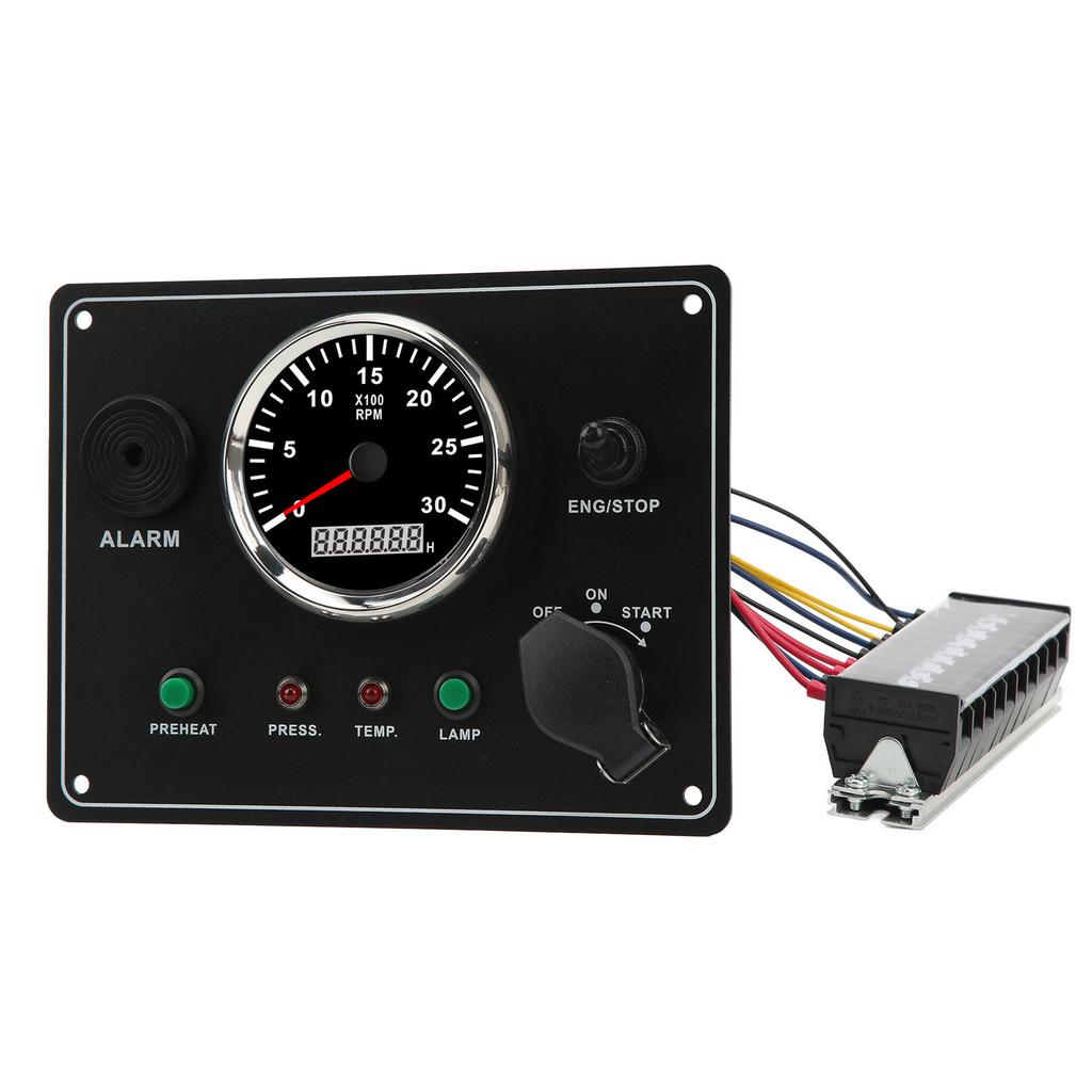Marine Instrument Panel Multi Function 3000RPM Engine Speedometer Low Oil Pressure Water Temperature Alarm for RVs
