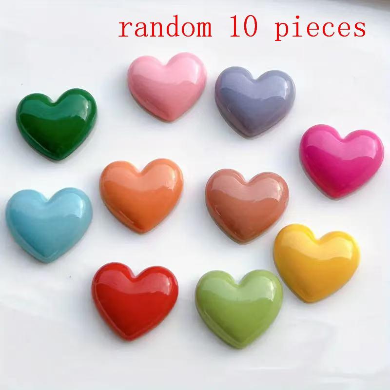 10Pcs Decorative Magnets Heart-Shaped Plastic Refrigerator Magnets For Kitchen Office Whiteboard Storage Cabinet & Dishwasher