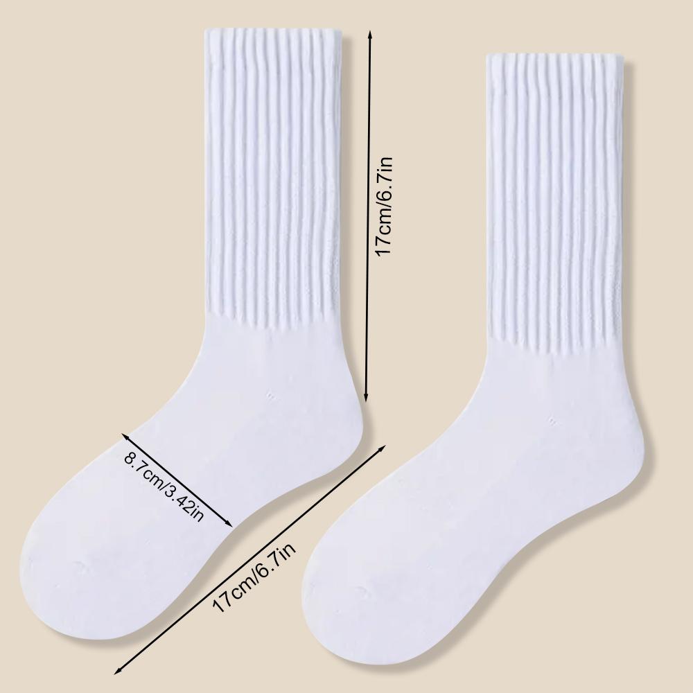 6 Pairs Women Mid-Calf Socks Thick Thermal Knit Calf Socks Cute Long Loose Slouch Socks Spring Autumn Winter Warm