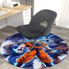 1pc Dragon Ball Z Goku Super Saiyan Blue Round Carpet - Anime Cartoon Design Chair Mat, Non-Slip Rug for Office, Home Decor, Living Room