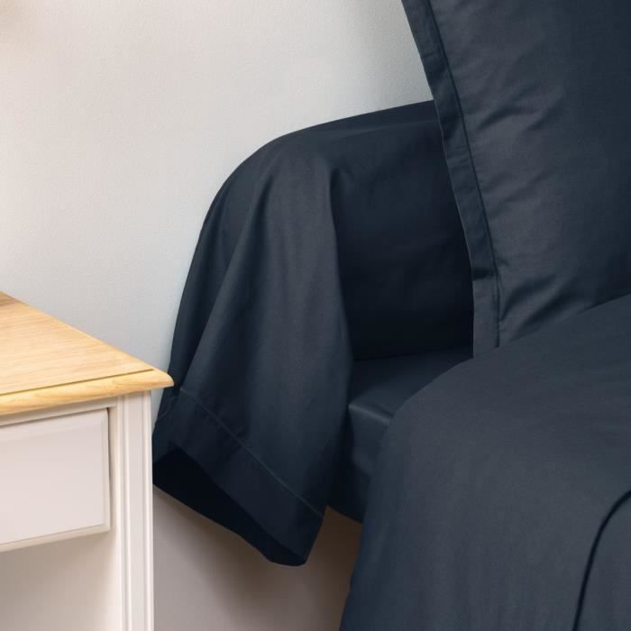 Taie De Traversin - Horizon - 85 X 185 Cm - 100% Coton - Bleu Encre - 57 Fils/cm²