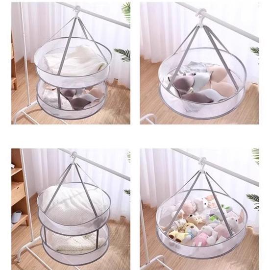 Foldable Mesh Clothes Drying Rack Hanging Sweater Socks Underwear Delicate Garments Dryer Net Lay Flat Collapsible Laundry Clothes Drying Basket
