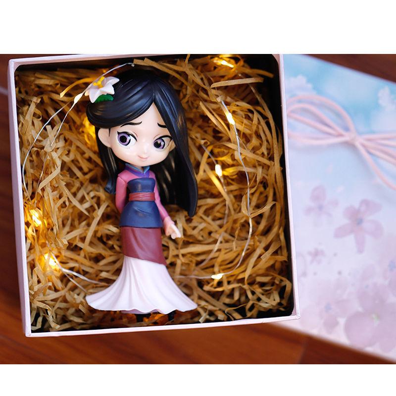 Disney Animation Mulan Princess Character Model Toy Doll Gift Cake Home Decoration Birthday Party Gift