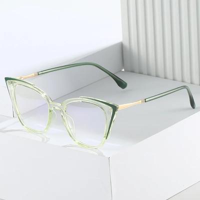 Women Fashion Clear Cat Eye Anti Blue Light Glasses Trendy Transparent Eyewear Frames Female Myopia Spectacle