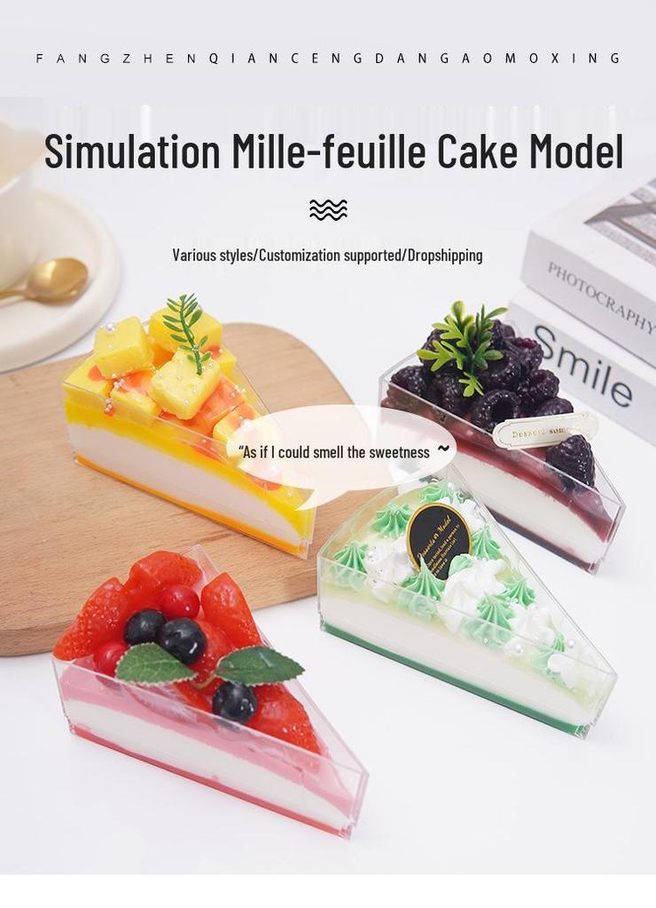 Modello Espositore Dessert Gelatina Budino Triangolare Mousse Torta Fragola Mango Francese