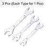 Uxcell Double Thin Wrench Metric Small Flat Head Mirror for Auto Repair and Furniture Assembly 3-Piece Open-End Set, 14x15/16x17/18x19mm, Ultra-Thin,
