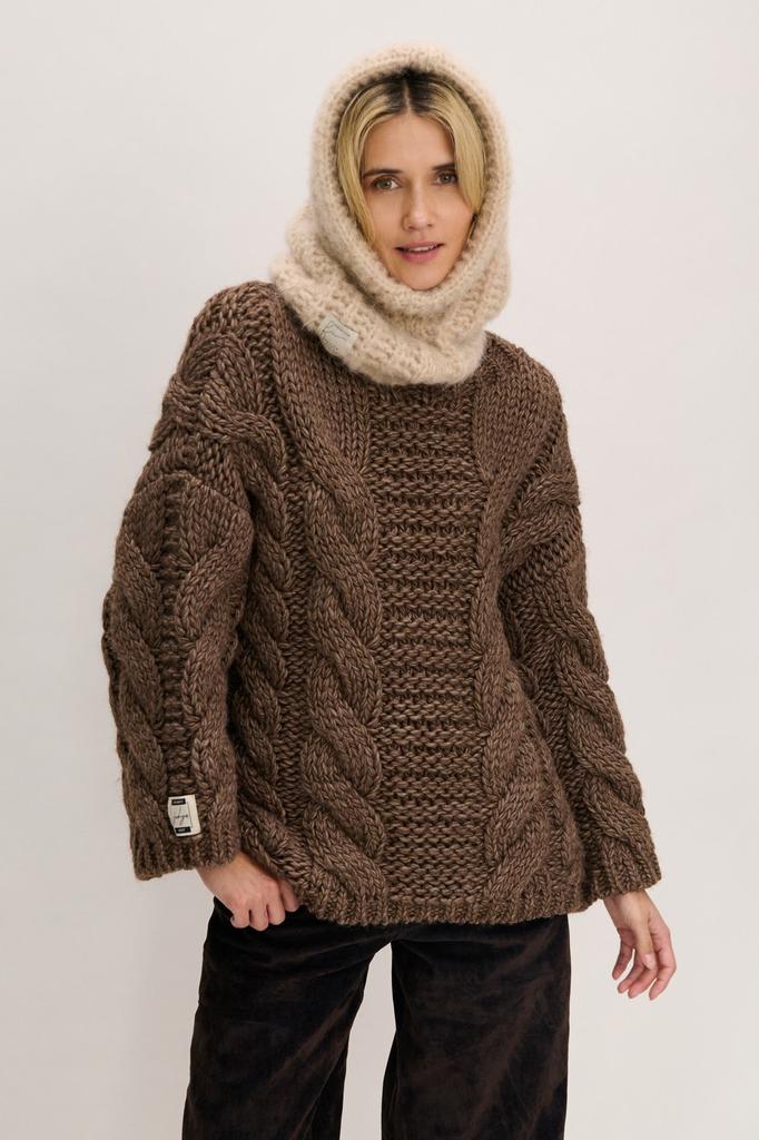 SOFT HAVEN Beige Alpaca Wool Balaclava
