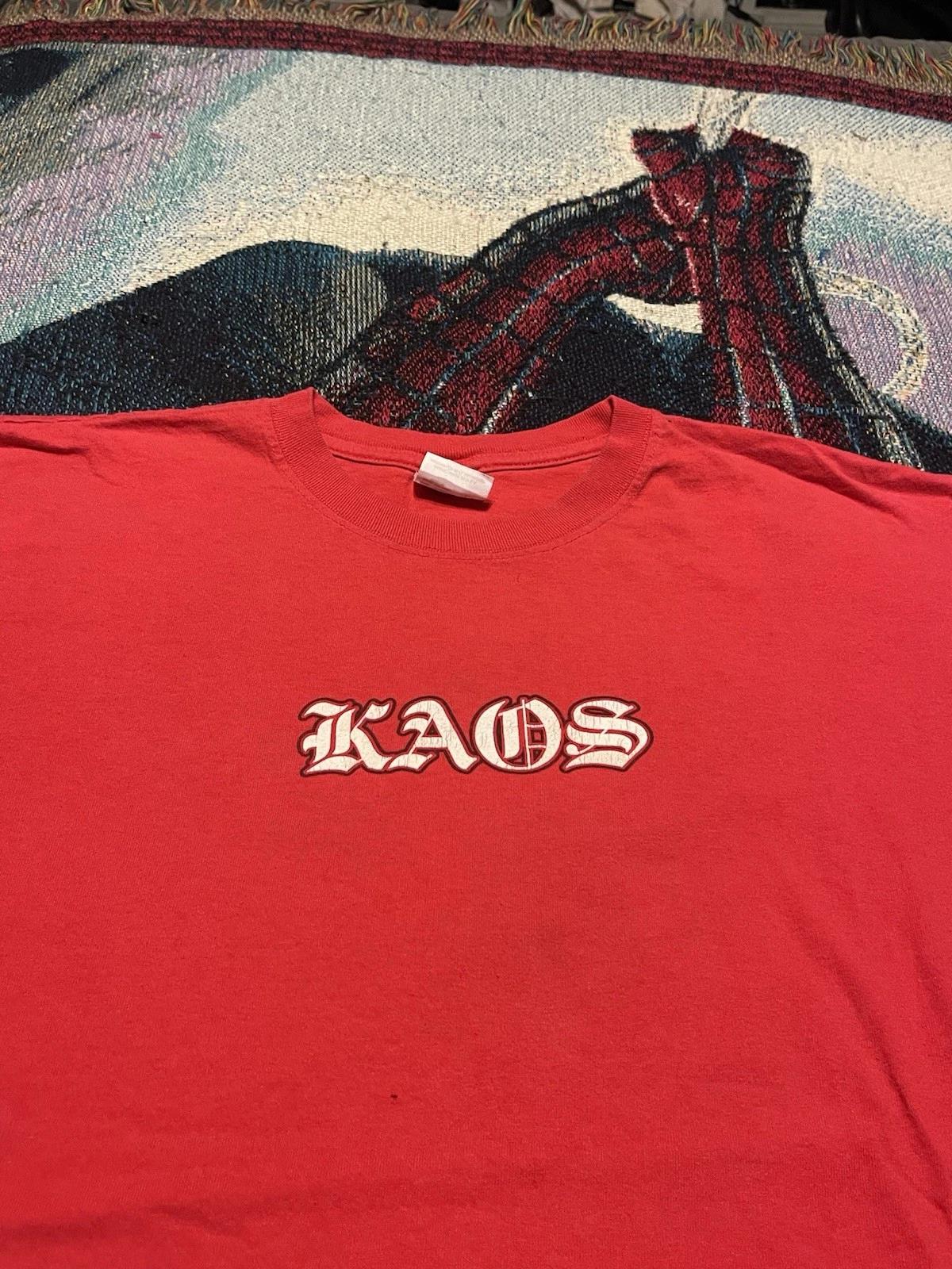

Vintage 90s Kaos Bikes Red Shirt Men s L Skater Logo Promo Grunge Tribal Red Y2K S